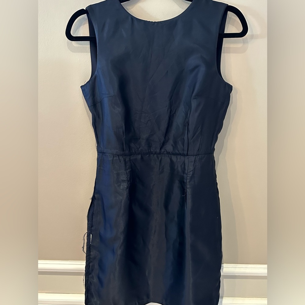 Zara Basic Navy Blue Large Keyhole cocktail dress with pockets - size XS - Picture 15 of 16